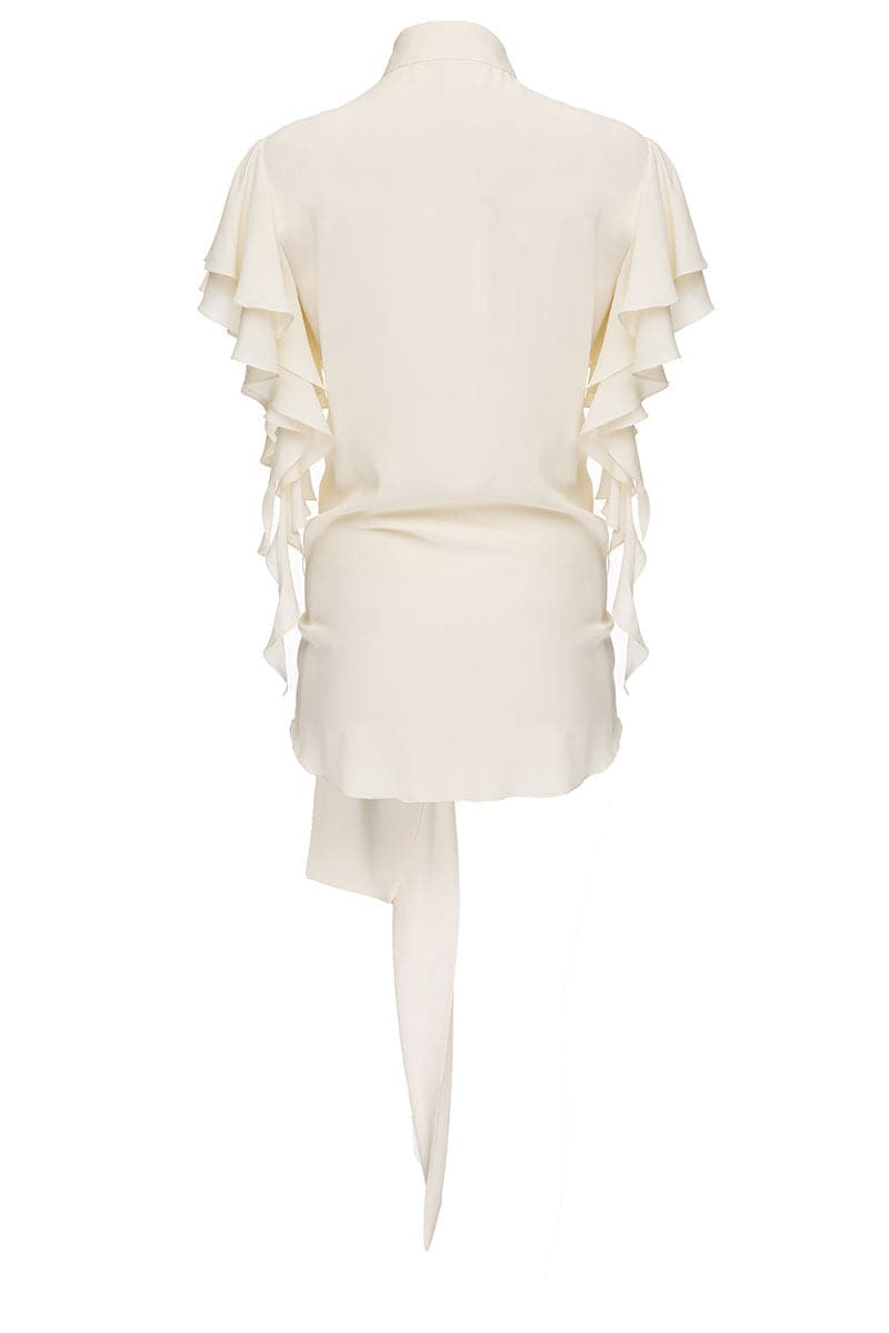 MILKY WHITE SLEEVE-LESS SHIRT - CULT MIA