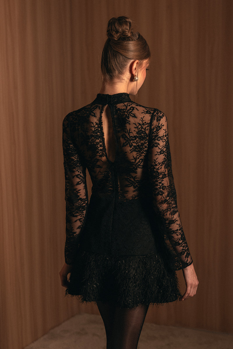 LACE EMBELLISHED COCKTAIL DRESS - CULT MIA