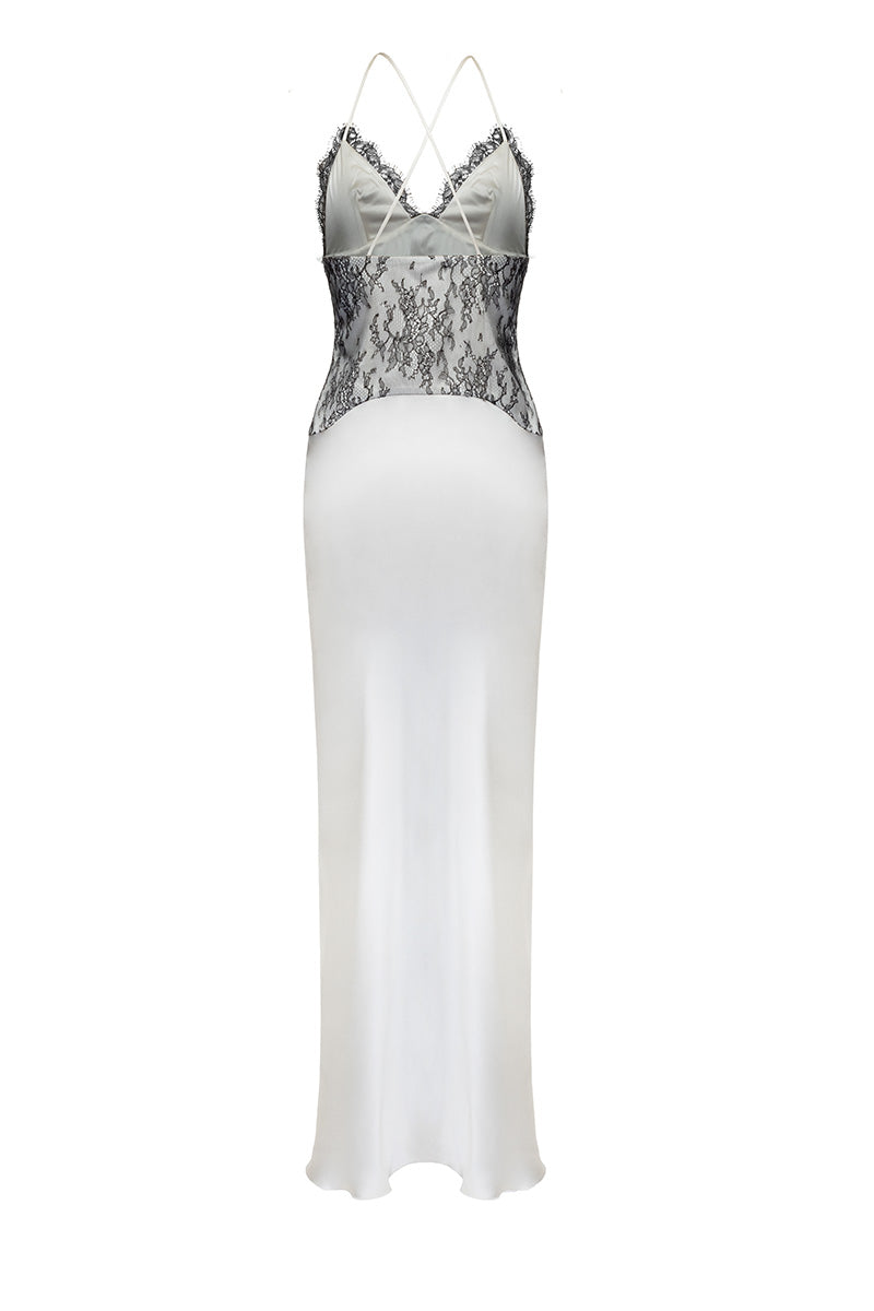 RENDEZ-VOUS GOWN IN WHITE AND BLACK - CULT MIA