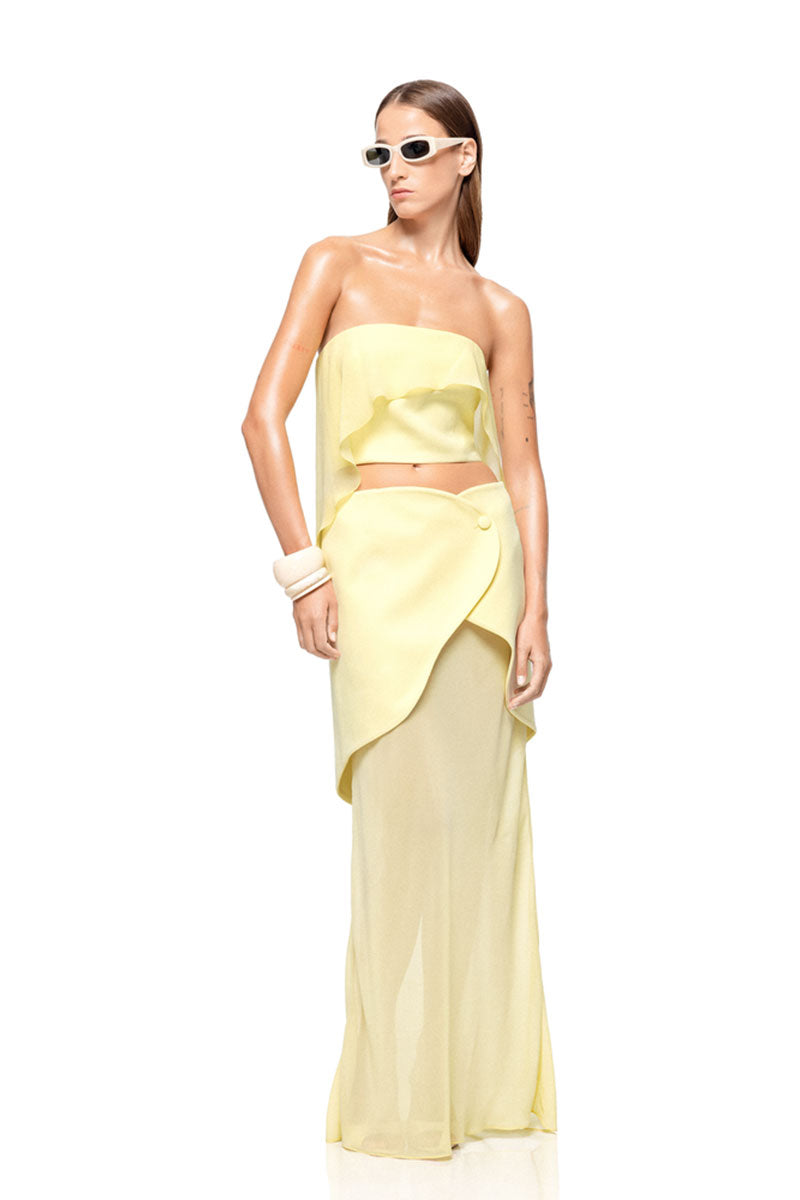 LOLA SKIRT IN BUTTER YELLOW - CULT MIA