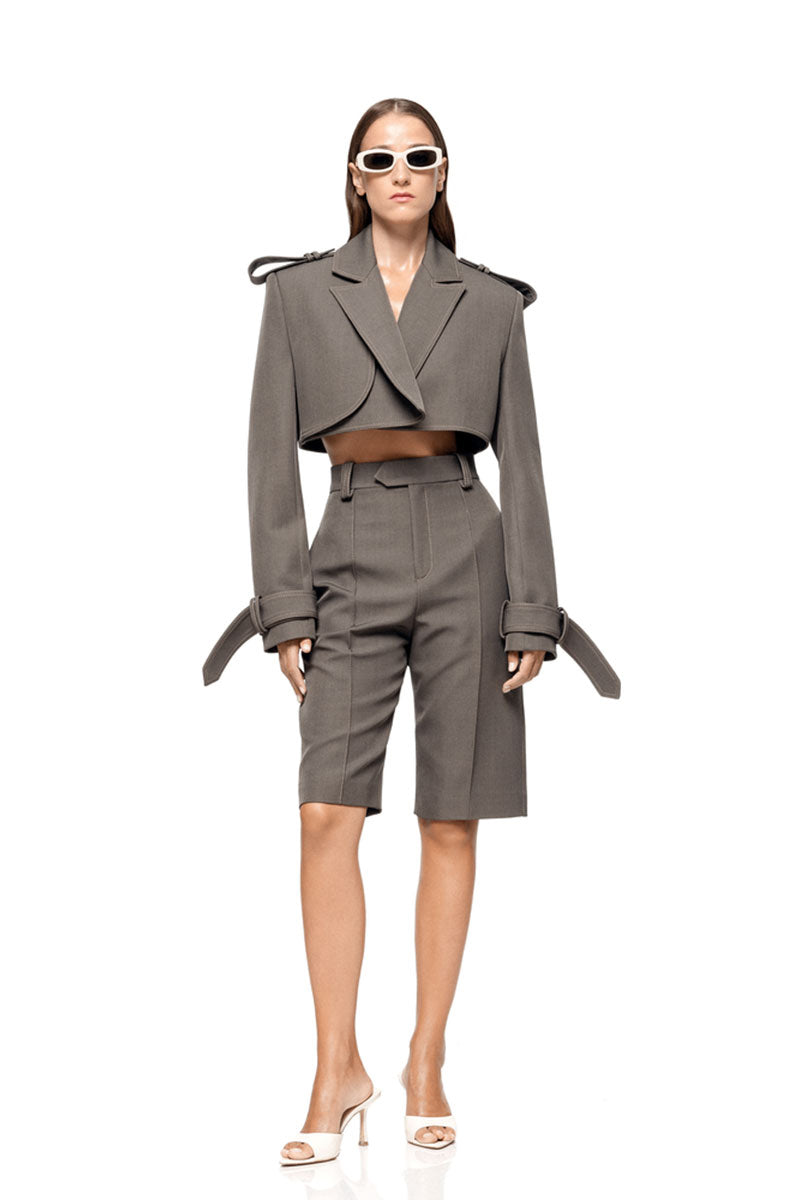 FREJA DETACHABLE TRENCH IN SAGE - CULT MIA