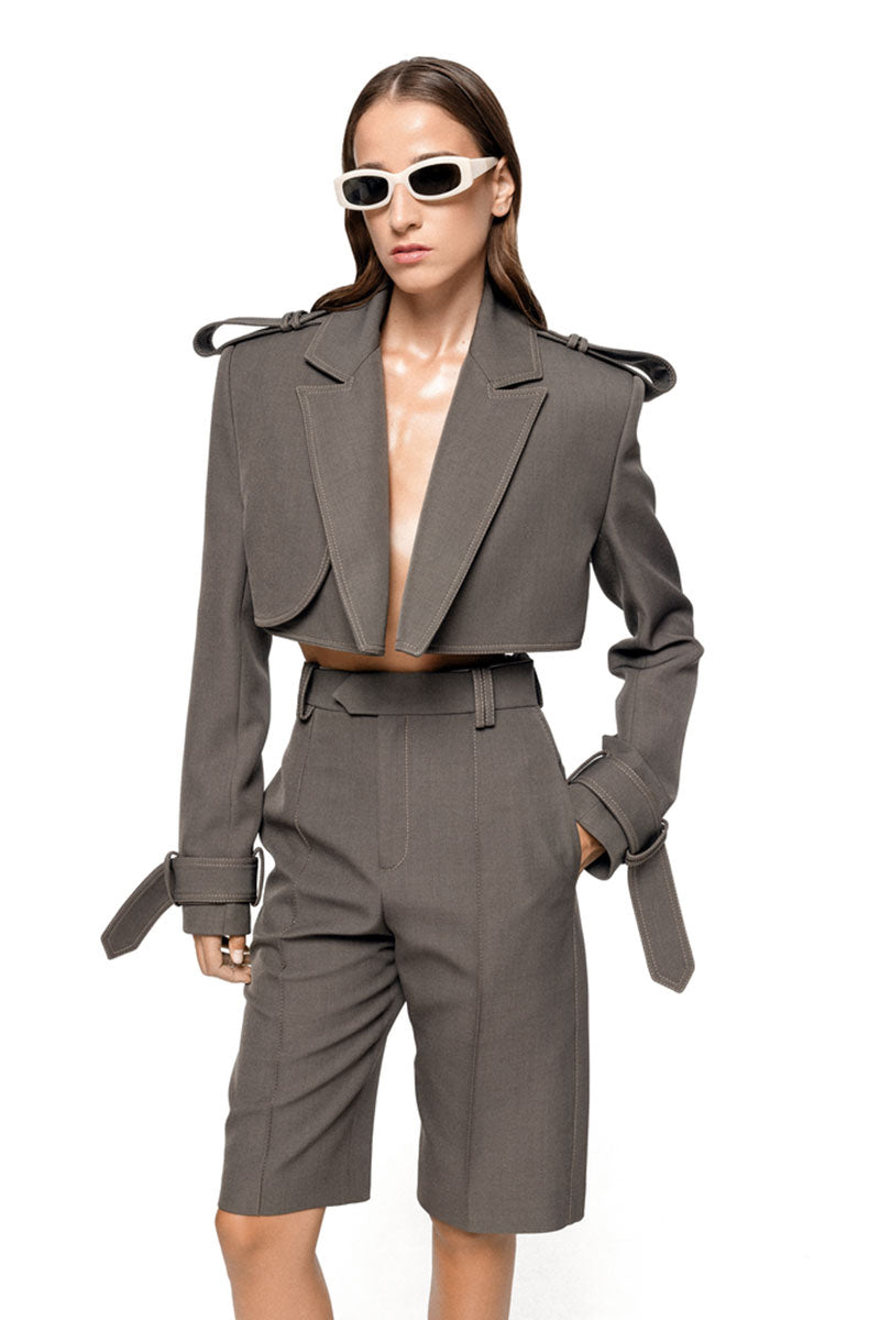 FREJA DETACHABLE TRENCH IN SAGE - CULT MIA
