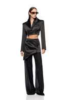 Matters LIV black blazer, tailored blazer for women, stylish black blazer with fitted design and classic lapel collar.