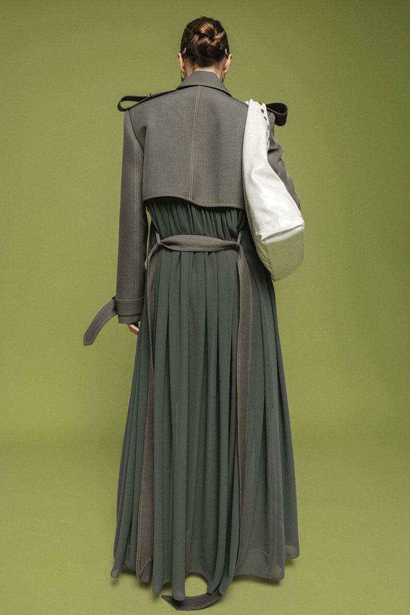 FREJA DETACHABLE TRENCH IN SAGE - CULT MIA