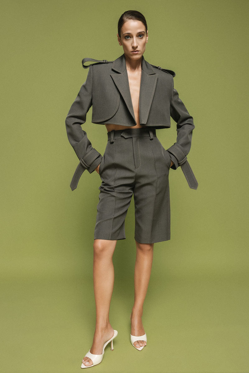 FREJA DETACHABLE TRENCH IN SAGE - CULT MIA