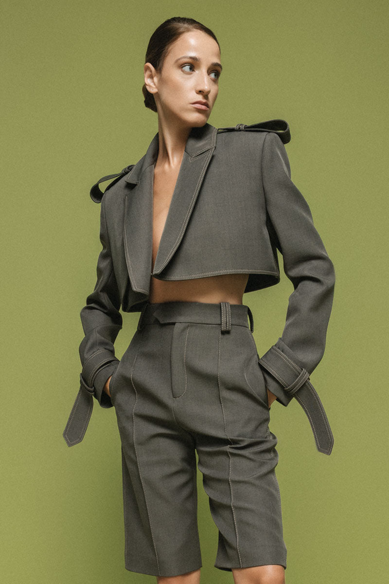 FREJA DETACHABLE TRENCH IN SAGE - CULT MIA