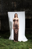 Aquarel Studio Neith Glitter Top in Mirage Brown, stylish women's top with shimmering finish and elegant fit.