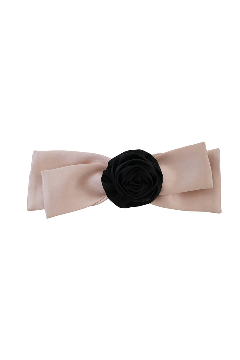 TUSCAN ROSE BOW SILK HAIR CLIPS - CULT MIA