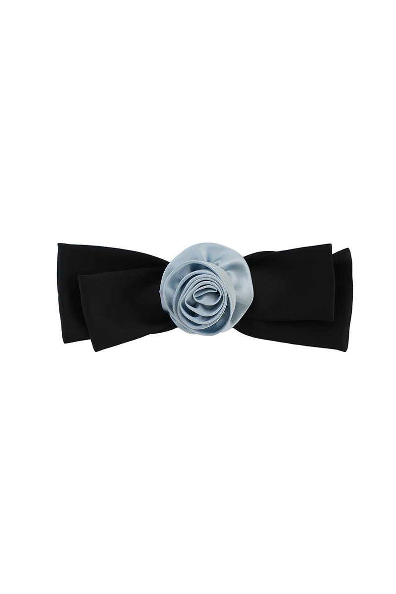 TUSCAN ROSE BOW SILK HAIR CLIPS - CULT MIA
