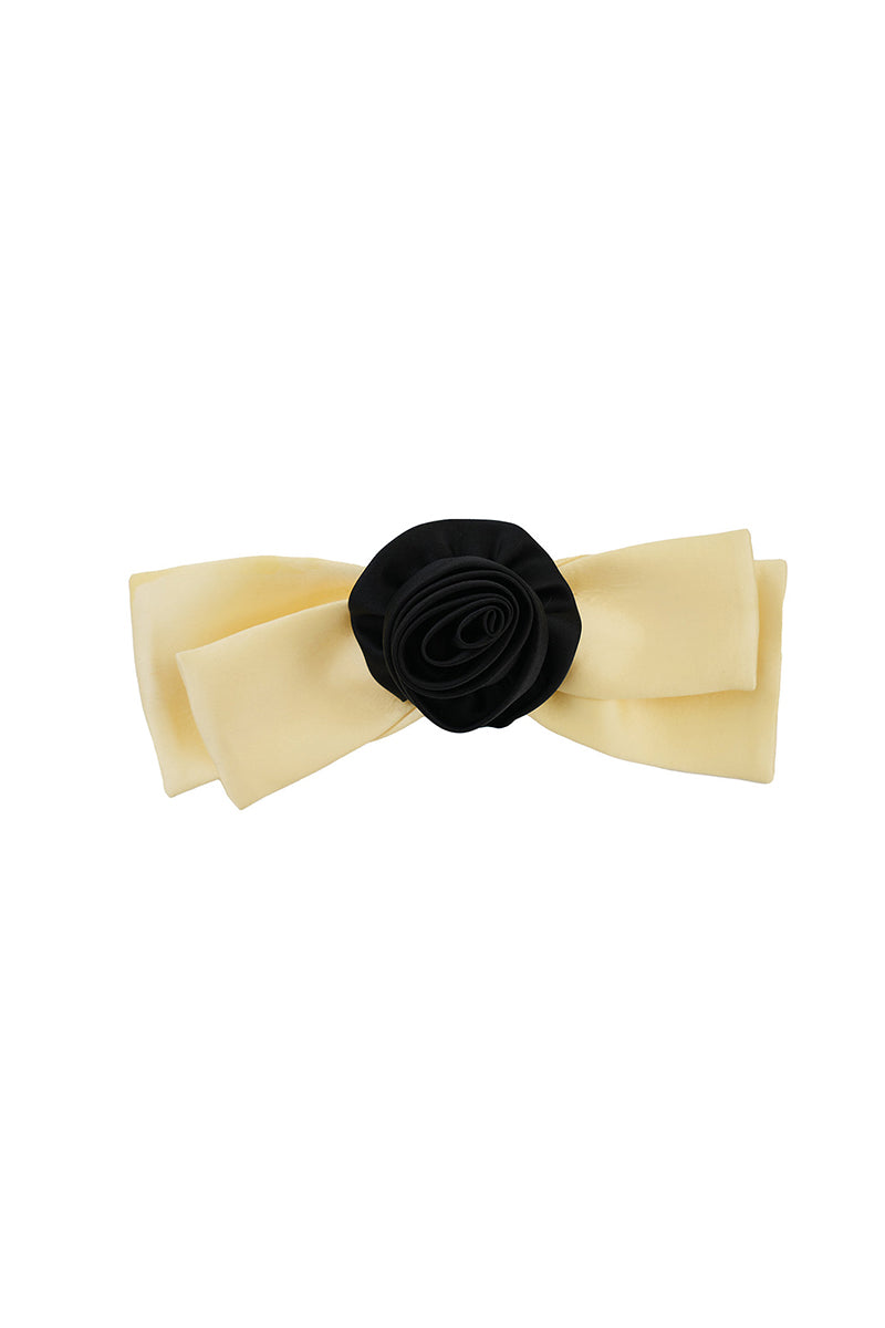 TUSCAN ROSE BOW SILK HAIR CLIPS - CULT MIA
