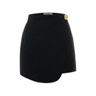 Black Rotten mini skirt by Acaria Studio, featuring a fitted design and stylish mini length, shown on a model.