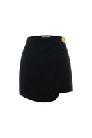 Black Rotten mini skirt by Acaria Studio, featuring a fitted design and stylish mini length, shown on a model.