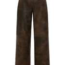 Acaria Studio root washed leather pants, stylish and fitted, with detailed stitching and a smooth leather texture.