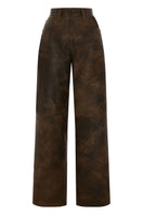 Acaria Studio root washed leather pants, stylish and fitted, with detailed stitching and a smooth leather texture.