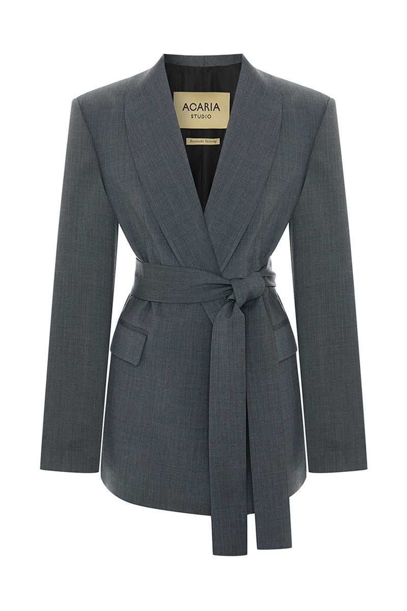 Acaria Studio Wisdom Blazer in tailored black fabric, featuring a structured fit and classic lapel for professional or casual wear.
