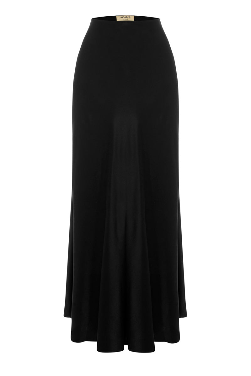 JILL SATIN SKIRT IN BLACK