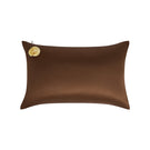 Brown Tuscan Rose silk pillowcase by Not Just Pajama, smooth and luxurious homeware bedding accessory with elegant design