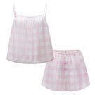 Kiki and Milo Cat 22 Momme Mulberry Silk Couple Resort Pajama Set in elegant silk, featuring a matching top and bottom for comfort and style.