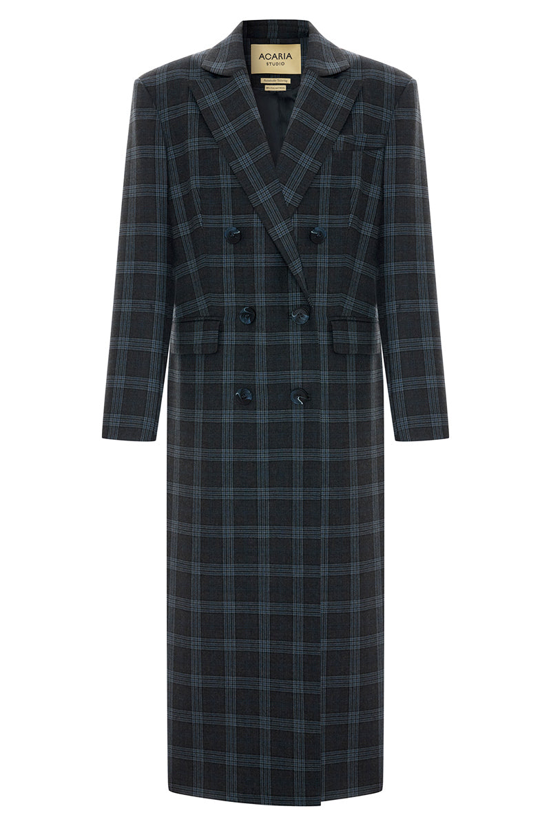 Acaria Studio Charlotte Coat, stylish women's coat in neutral fabric with a tailored fit and classic collar, perfect for cold weather.
