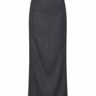 Gray striped Stardust pencil midi skirt by Acaria Studio, shown with a fitted waist and classic pencil silhouette.