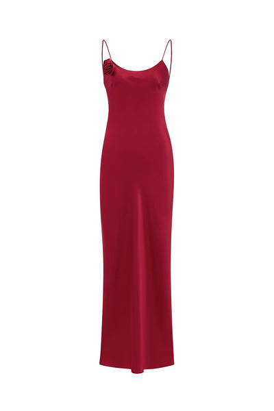 red bias cut dress PETALS SILK BIAS-CUT DRESS IN RED | CULT MIA