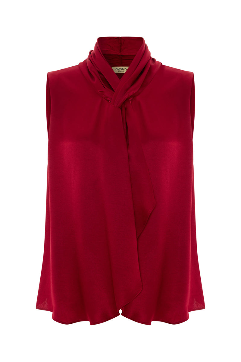 JOLLY SATIN TOP IN RED
