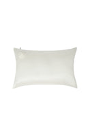 White Tuscan Rose silk pillowcase by Not Just Pajama, showcasing smooth, luxurious fabric and elegant homeware design.