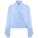 Blue historical shirt by Acaria Studio featuring vintage-inspired design and classic collar detail.