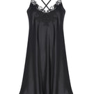 Black NAO camisole nightgown by Entos, featuring soft fabric and a comfortable fit, shown in the image.