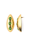 Liya Ocean Eye Green Earrings featuring vibrant green gemstones and silver hooks, stylish jewelry for everyday wear