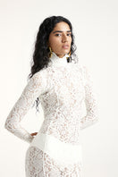 Deme By Gabriella amber off-white maxi dress with flowing fabric and elegant design, perfect for summer or special occasions.