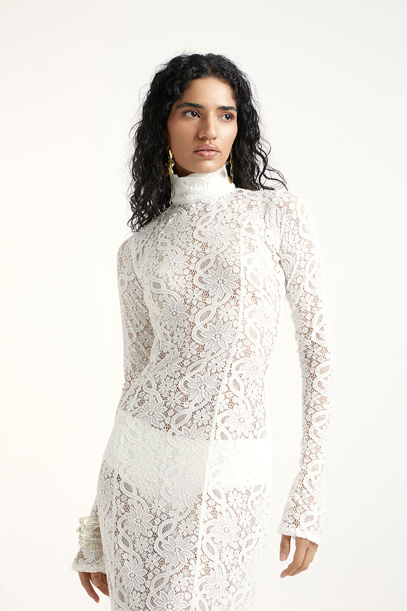 Deme By Gabriella off-white amber maxi dress featuring a flowing silhouette and elegant design, perfect for summer or special occasions.