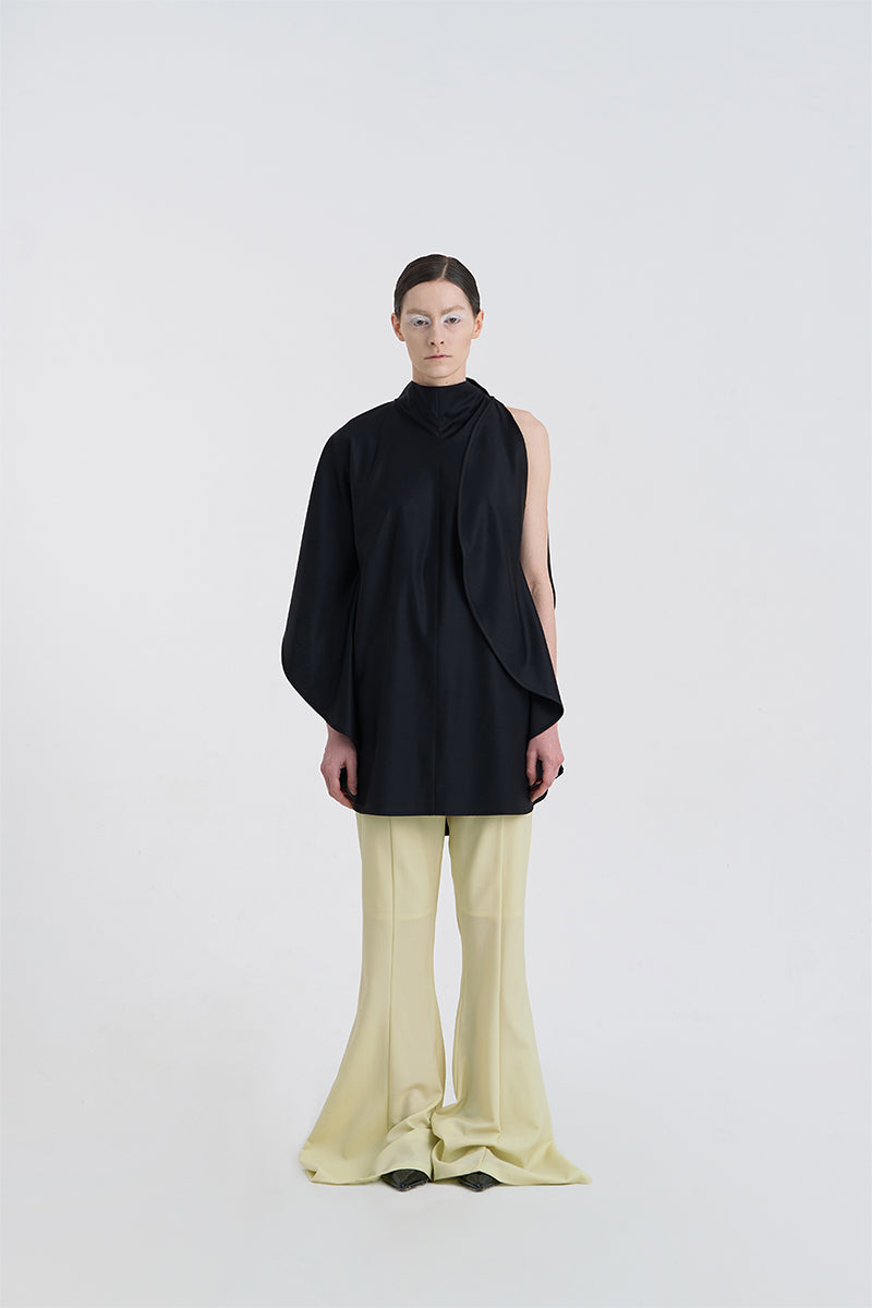 FILANTE CAPE WOOL BLOUSE IN BLACK - CULT MIA