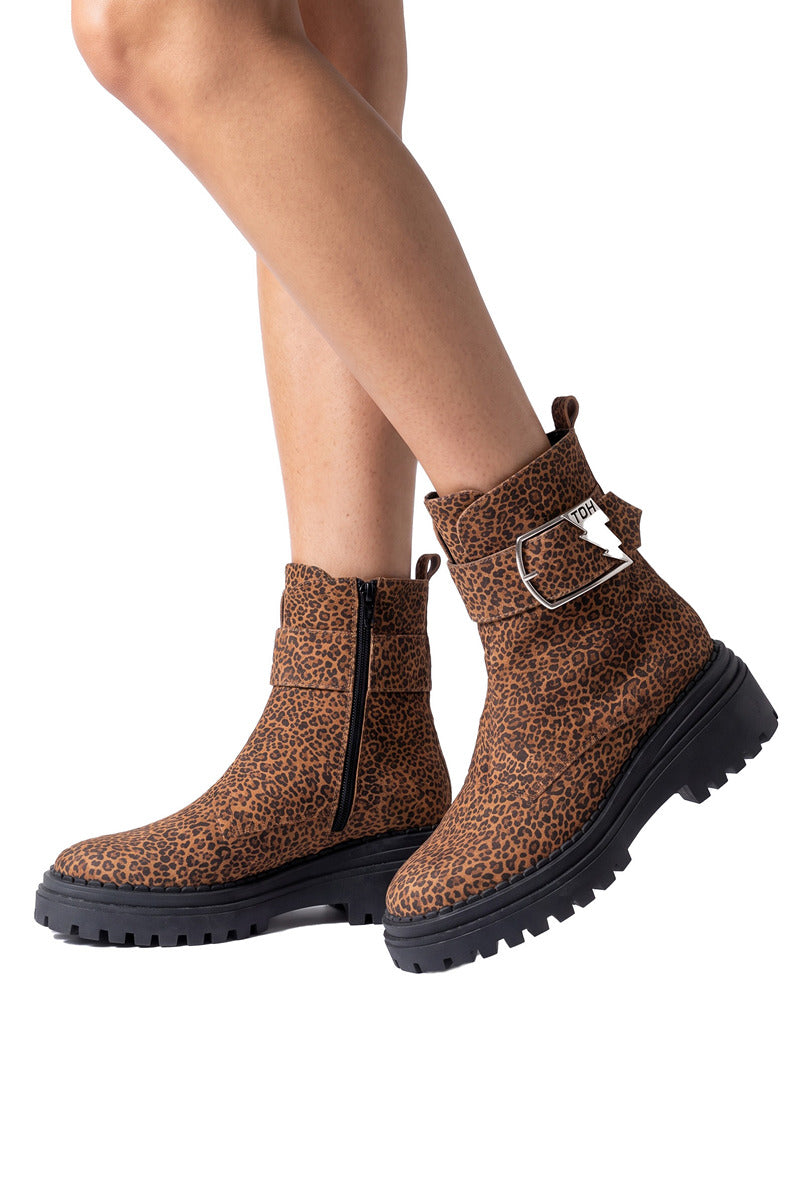 Terry de Havilland leopard print festival boots with animal print design and pointed toe, stylish and bold footwear.