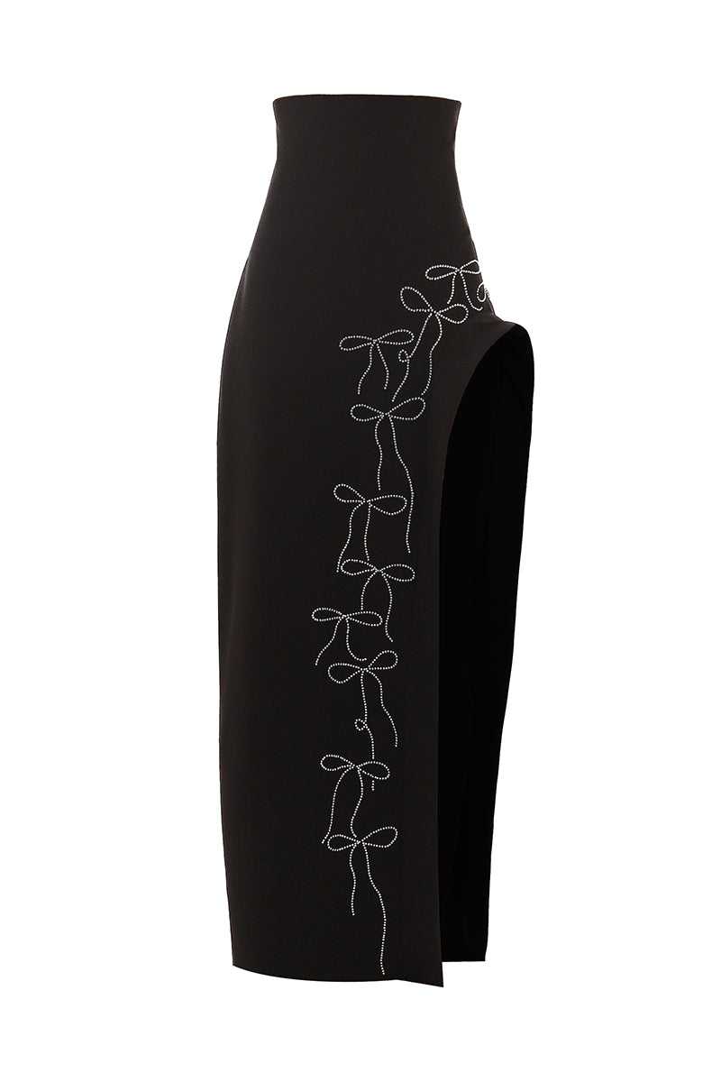 BLACK CRYSTAL CIRCLE MAXI SKIRT - CULT MIA