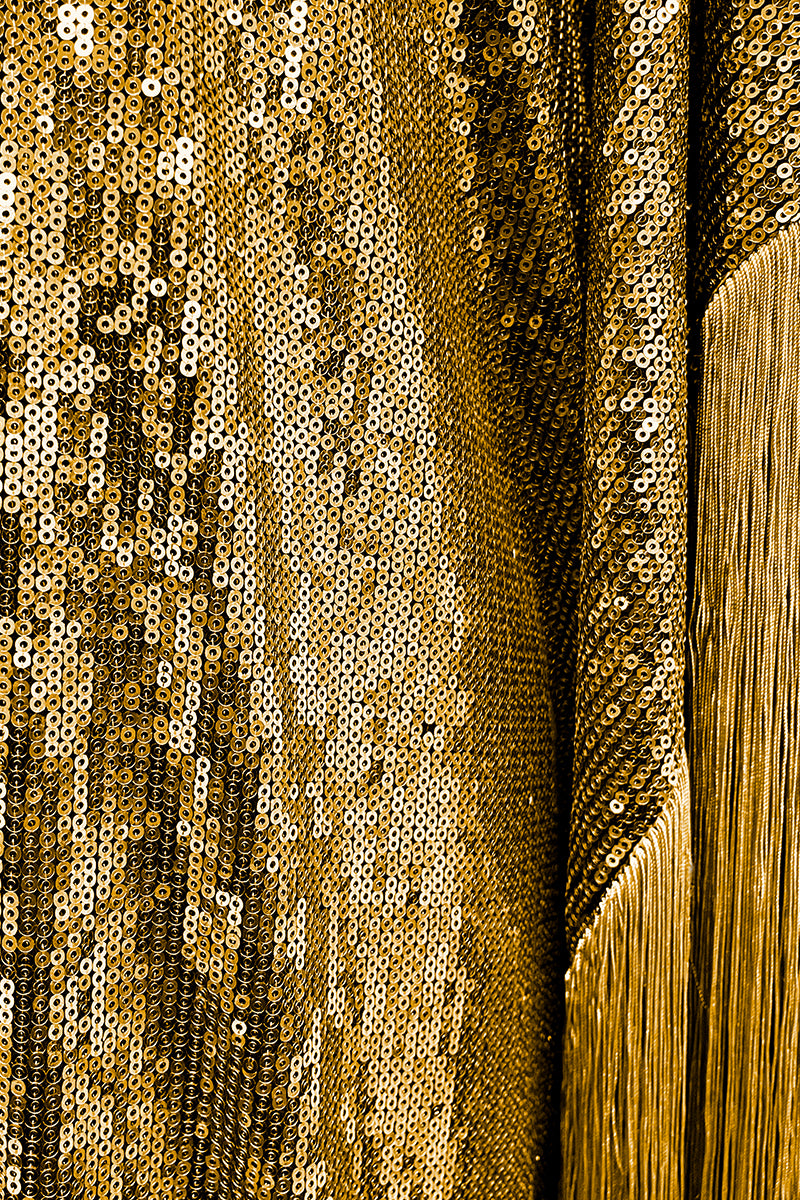 METALLIC SEQUIN KAFTAN IN GOLD - CULT MIA