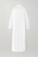 White Egyptian cotton shirt dress by SemSem, maxi dress style with a relaxed fit and back ghost design.