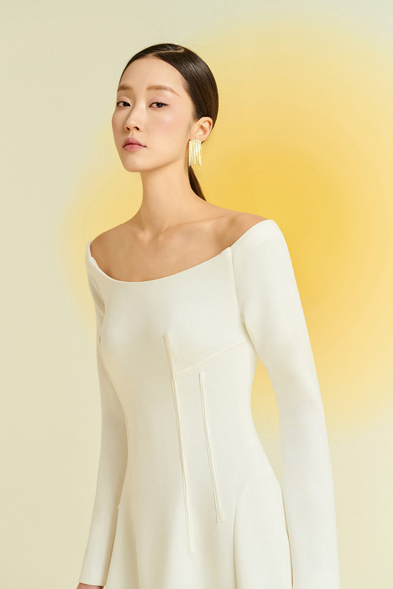 white spandex dress SPANDEX DRESS IN WHITE | CULT MIA