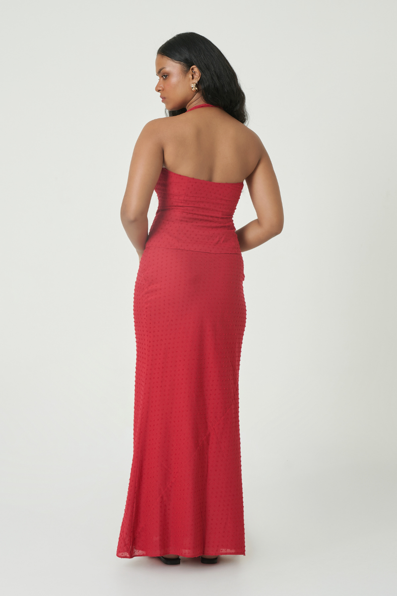 Summer Away RHEA cherry top featuring a stylish design, shown in a vibrant cherry color with a sleek fit.