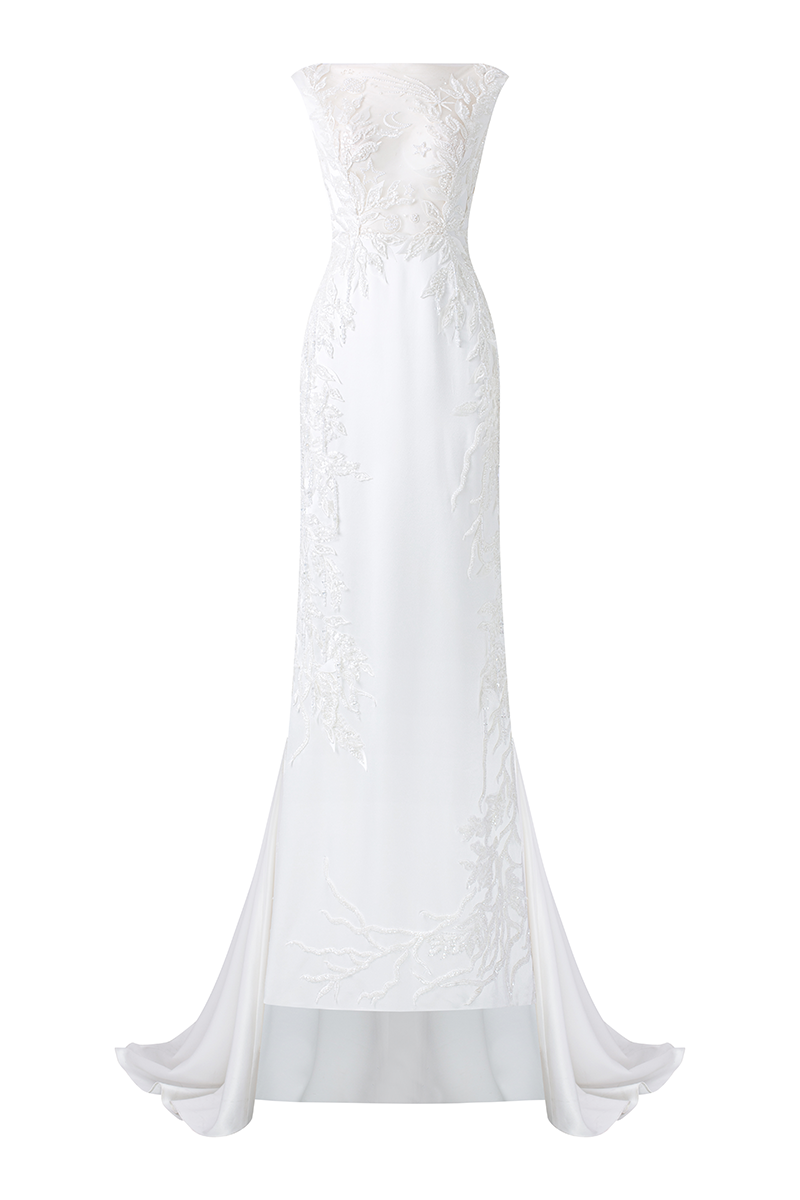 SLEEVELESS SEE-THROUGH CHEST GOWN - CULT MIA