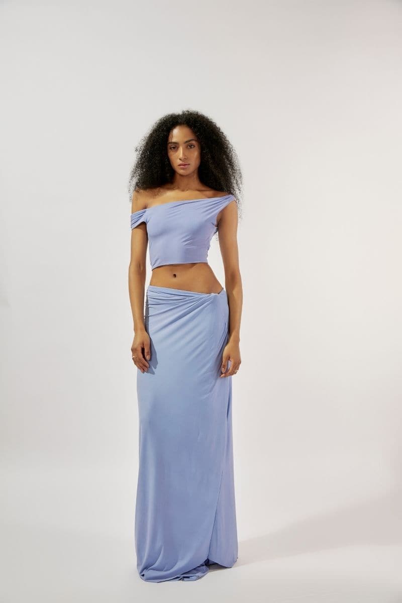ARIEL VERI PERI ASYMMETRIC TOP AND SKIRT SET - CULT MIA