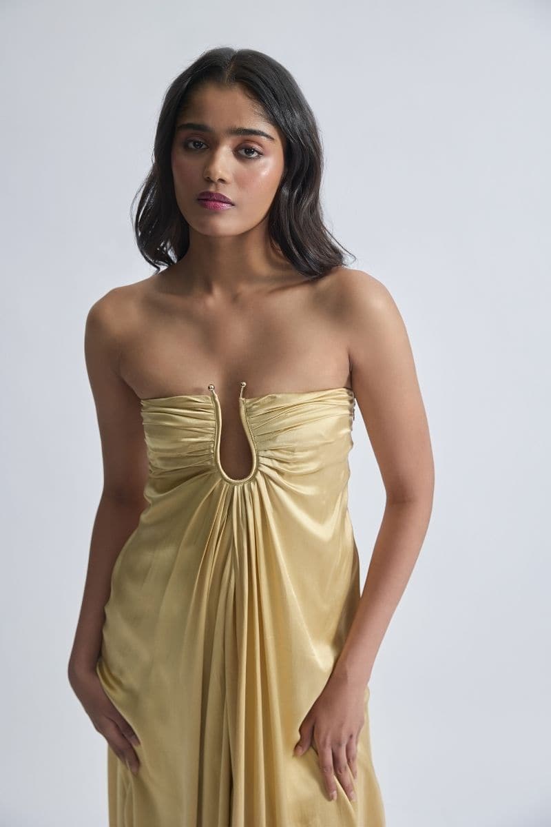 Elegant CULT MIA X DEME BY GABRIELLA SAVI maxi gown with flowing fabric and intricate details, perfect for formal occasions.