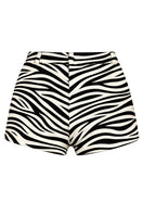 ZUT Ellis shorts in zebra print, featuring stylish black and white animal pattern, perfect for casual summer wear.