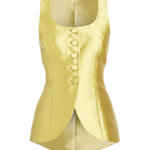 Mestiza New York Elena tailored top in golden green, featuring a fitted design with elegant neckline and stylish details.