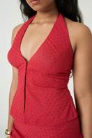 Summer Away Cefalù maxi skirt in cherry with flowy fabric and vibrant color, perfect for casual summer outfits.