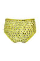 Lalo Thalia shorts in bright yellow fabric, showcasing a casual fit with a comfortable waistband and stylish design.