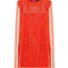 CEM crystal fringe mini dress featuring shimmering embellishments and a fitted silhouette, perfect for stylish evening wear.