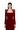 RED LONG SLEEVE TRAPEZOID NECKLINE BODYCON FULL DRESS - CULT MIA