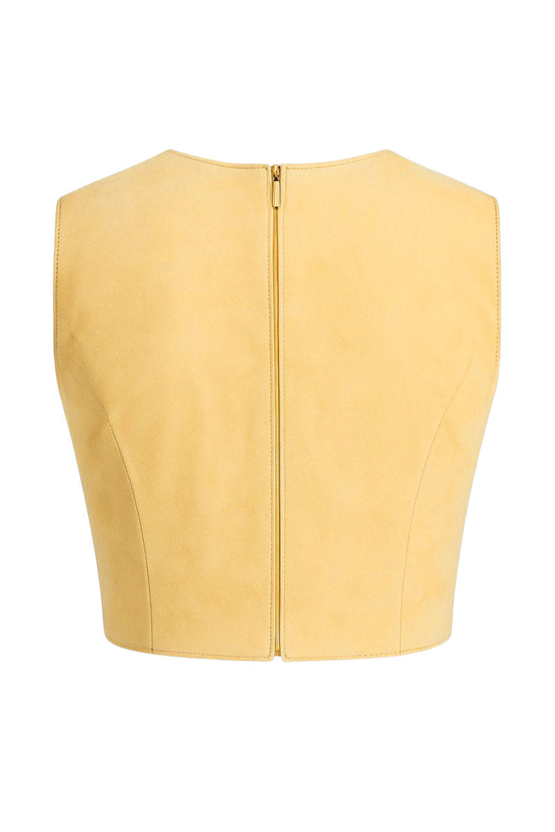 ZUT SAM Mango top, stylish sleeveless blouse in vibrant mango color, featuring a relaxed fit and trendy design.