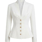 Keira Tong white folded buttons top, casual women's blouse with front buttons and folded collar, lightweight and stylish for everyday wear.